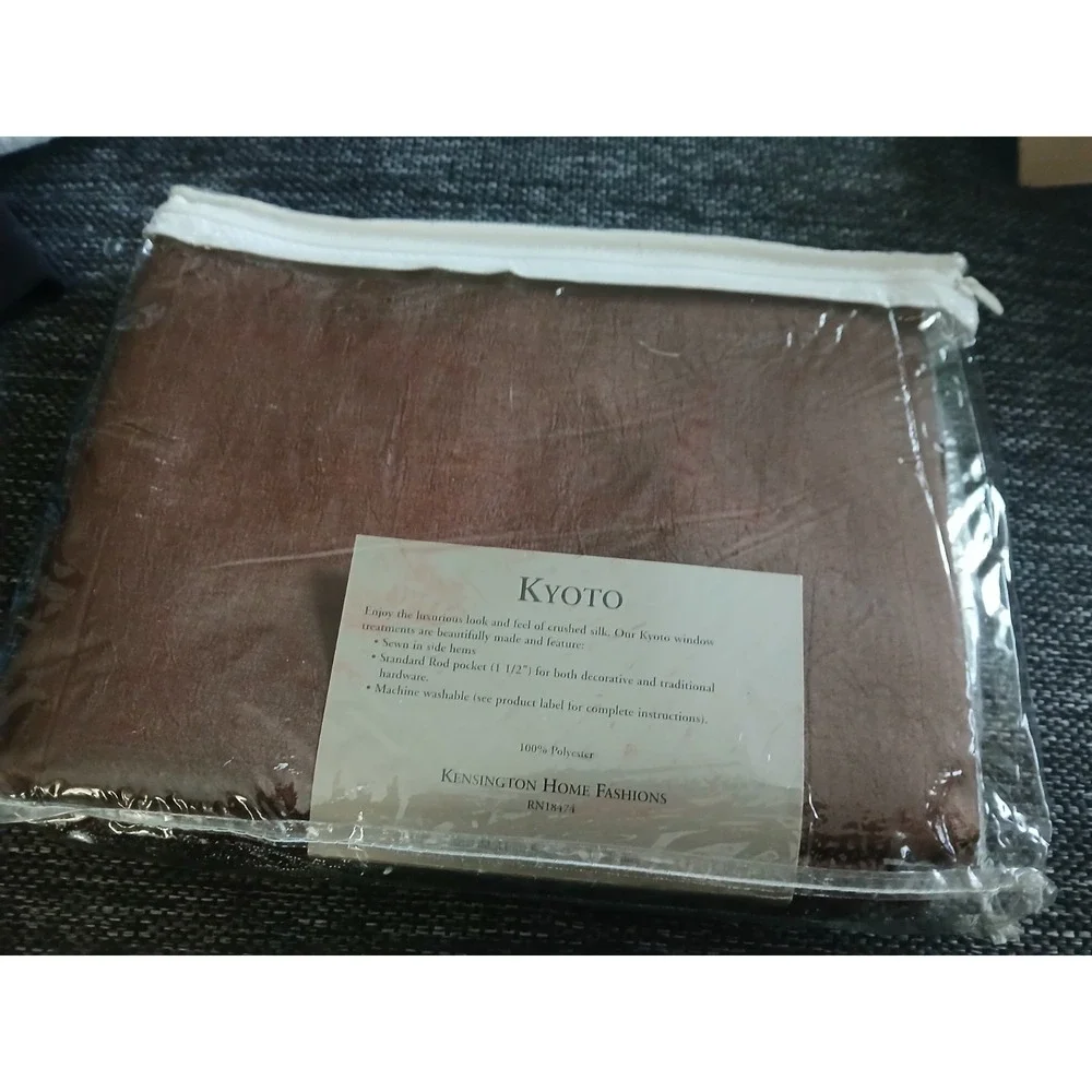 New Kyoto Scarf Valance Silk-Like Polyester Chocolate Brown 42x216
